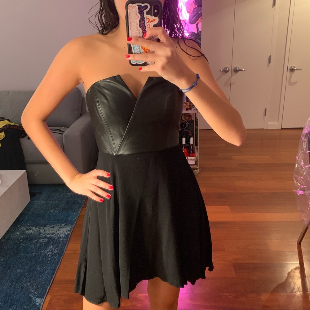 Maven Black Leather Dress